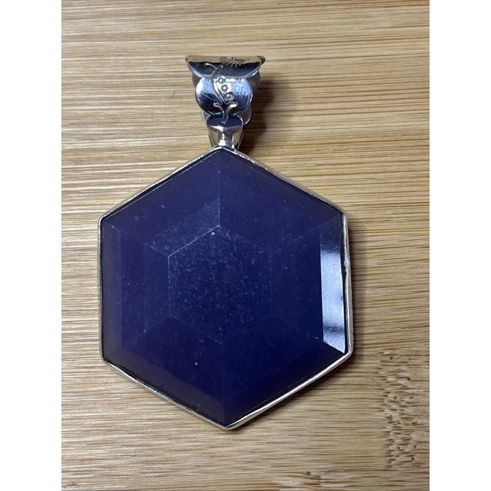 Sterling Silver J King Lavender Chalcedony Faceted Pendant